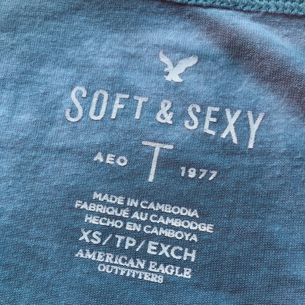 American Eagle soft & sexy blue and white tie dye - Picture 2 of 3